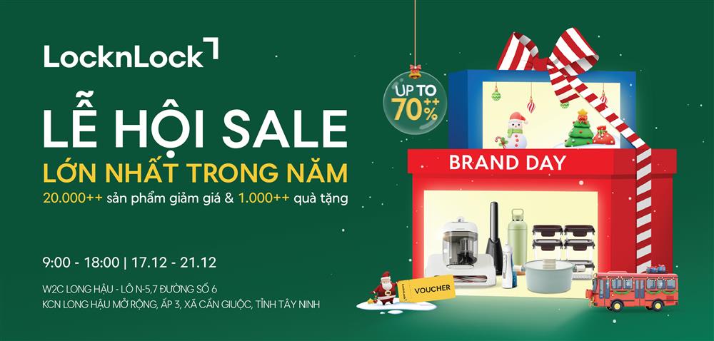 Giáng sinh bùng nổ ưu đãi đến 70%++ tại LocknLock Brand Day Long Hậu, cơ hội nhận ngay iPhone 17